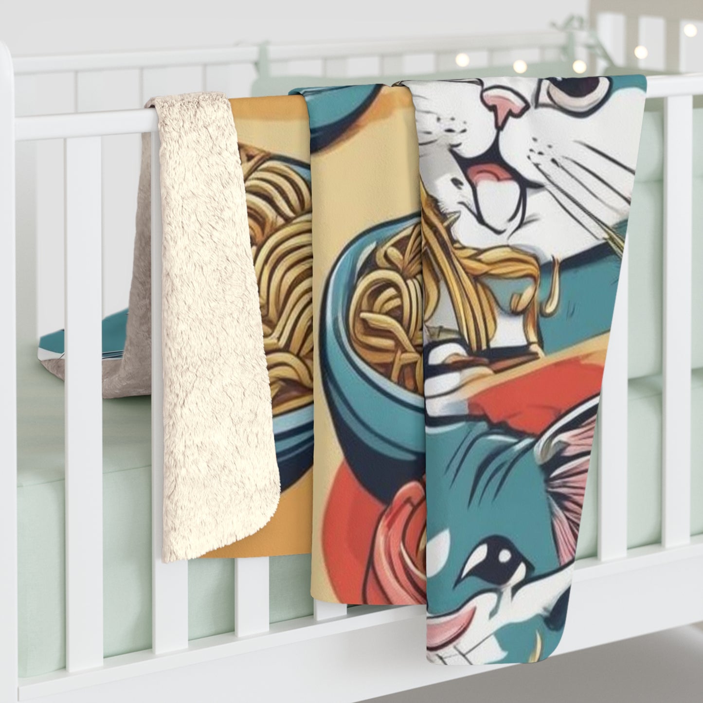 Cozy Cat-Themed Sherpa Fleece Blanket for Cat Lovers.