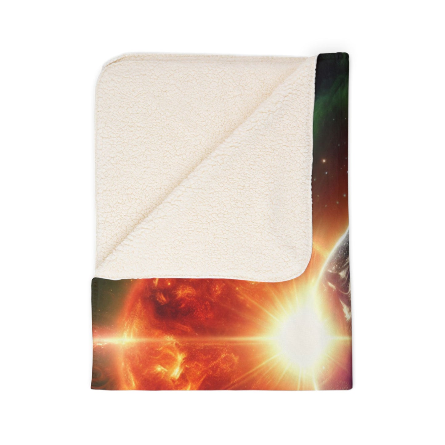 Cosmic Fleece Sherpa Blanket - Galactic Space Design, Soft & Cozy Throw for Stargazers.