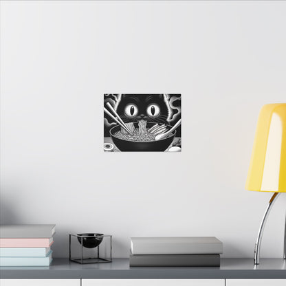 Whimsical Cat Ramen Canvas Art - Perfect Gift for Cat Lovers.