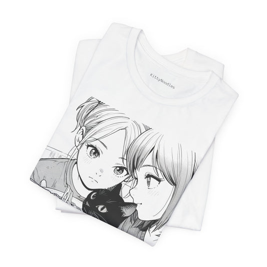 Anime-Inspired Unisex Short Sleeve Tee - Foodie Friend Duo.