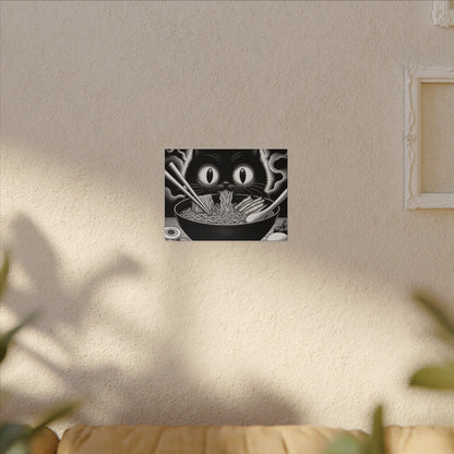Whimsical Cat Ramen Canvas Art - Perfect Gift for Cat Lovers.