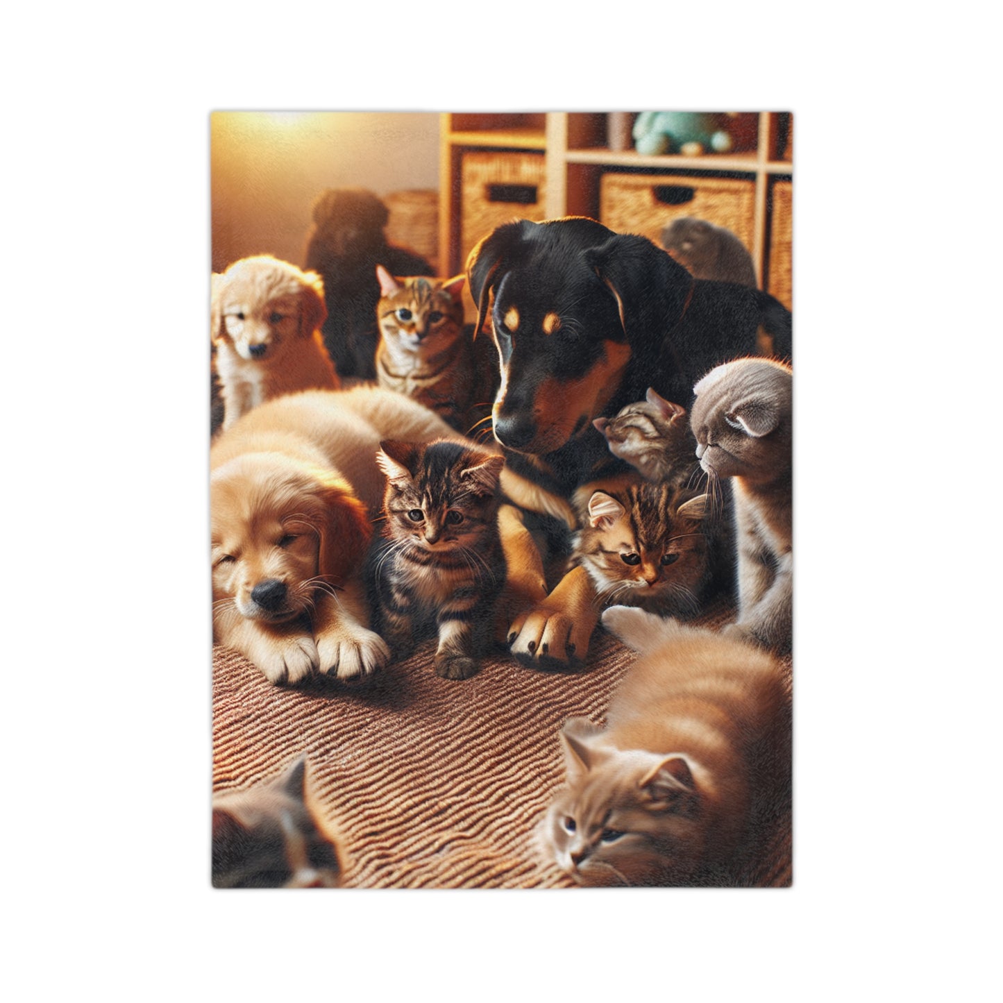 Cozy Pets Velveteen Microfiber Blanket – Soft Pet-Themed Throw for Animal Lovers.