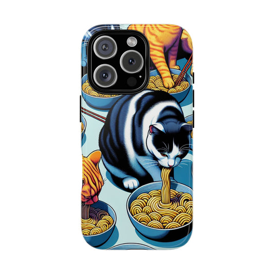 Fun Cat Noodle Phone Case - Tough Cases for Cat Lovers.