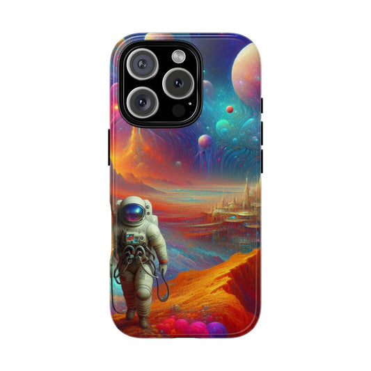 Galaxy Explorer Tough Phone Case - Astronaut Design for Space Lovers.