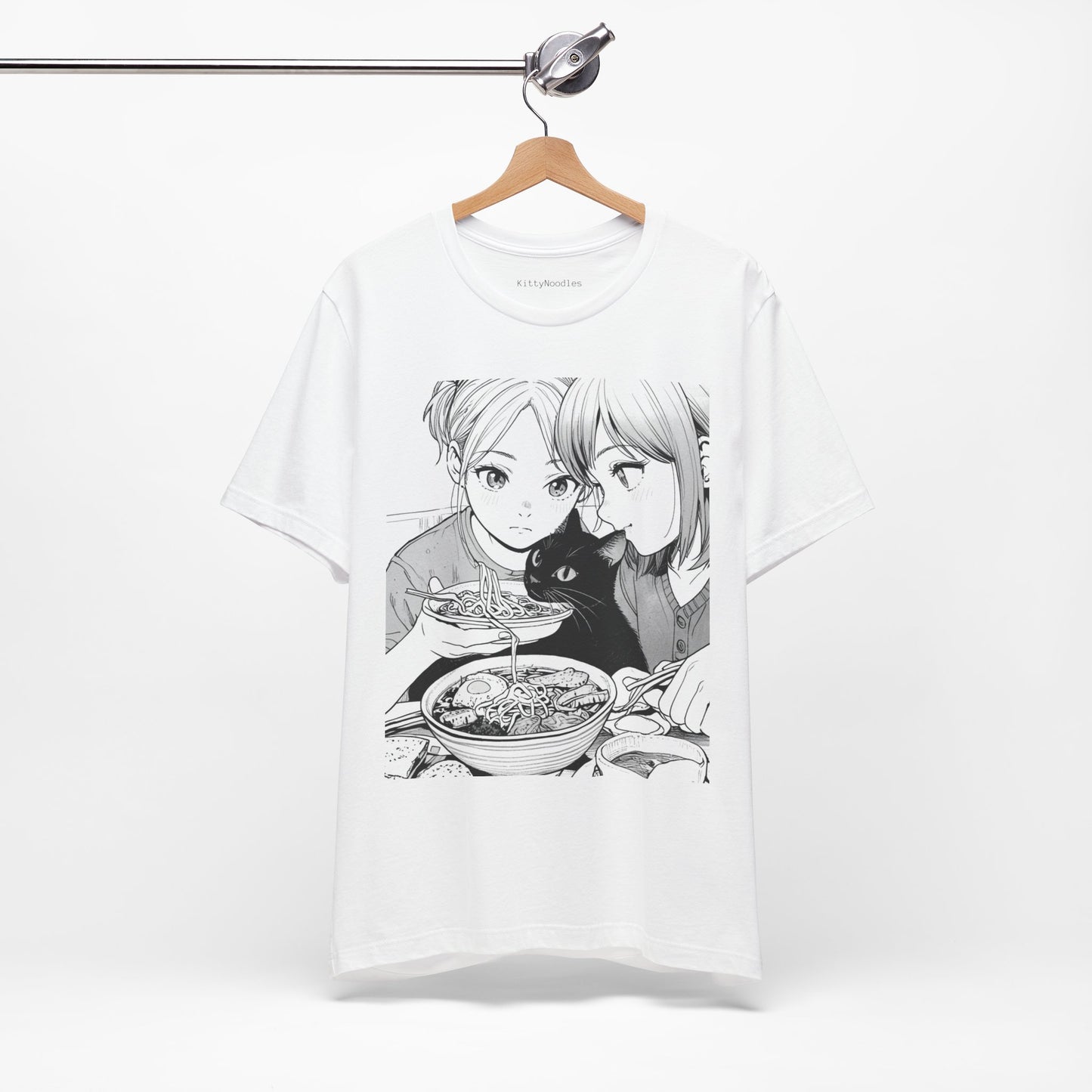 Anime-Inspired Unisex Short Sleeve Tee - Foodie Friend Duo.