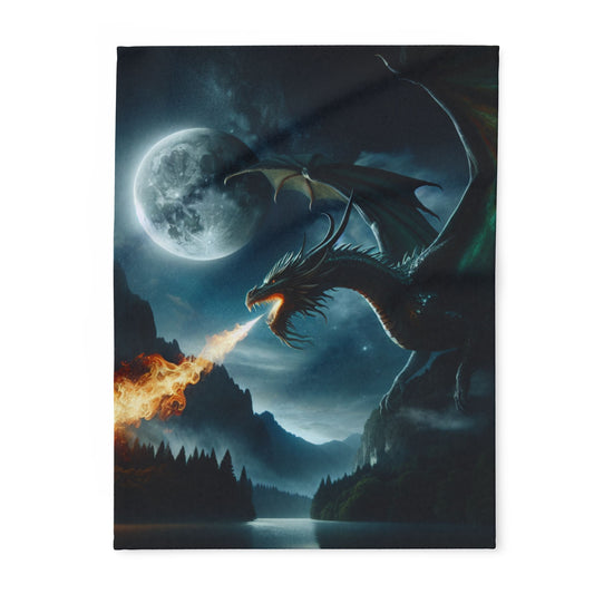 Fantasy Dragon Fleece Blanket - Cozy & Warm for Adventure Lovers.