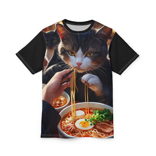 Cat Lover's Unisex Tee - Fun Ramen Design.