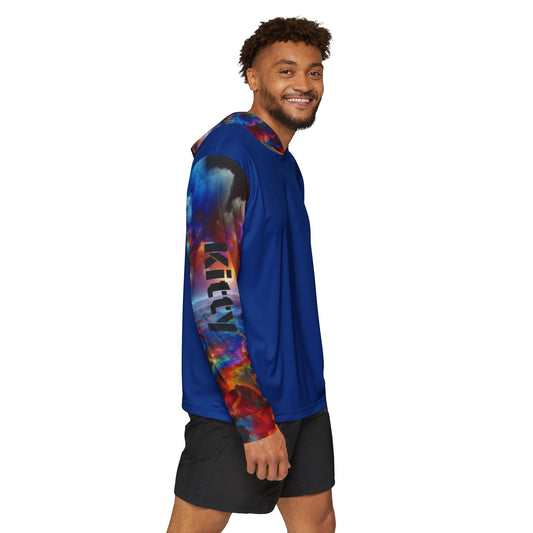 Men's Cosmic Sports Hoodie - Vibrant Warmup Pullover for Active Lifestyle.